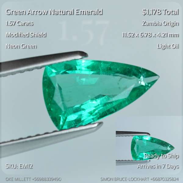 1.57CT Neon Green Emerald