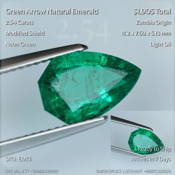 2.54CT Neon Green Emerald