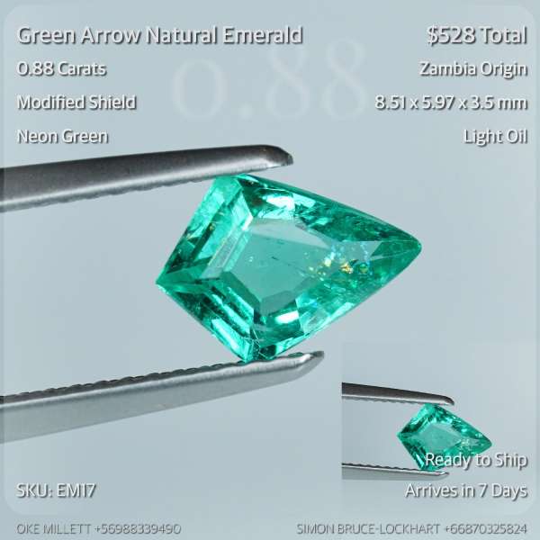 0.88CT Neon Green Emerald