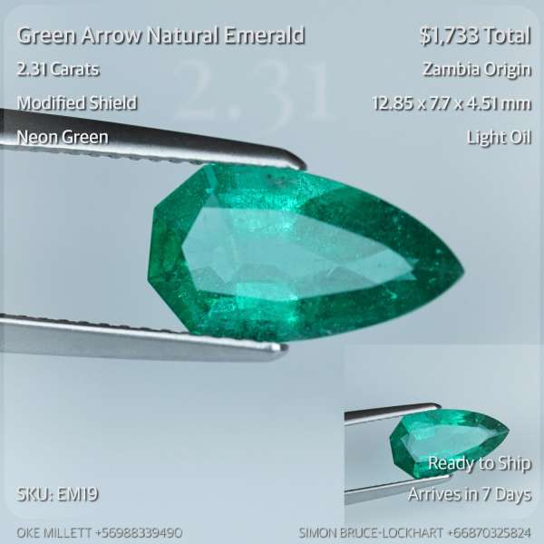 2.31CT Neon Green Emerald