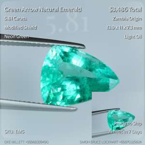 5.81CT Neon Green Emerald