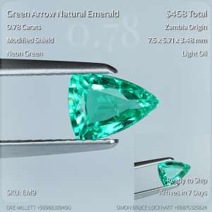 0.78CT Neon Green Emerald