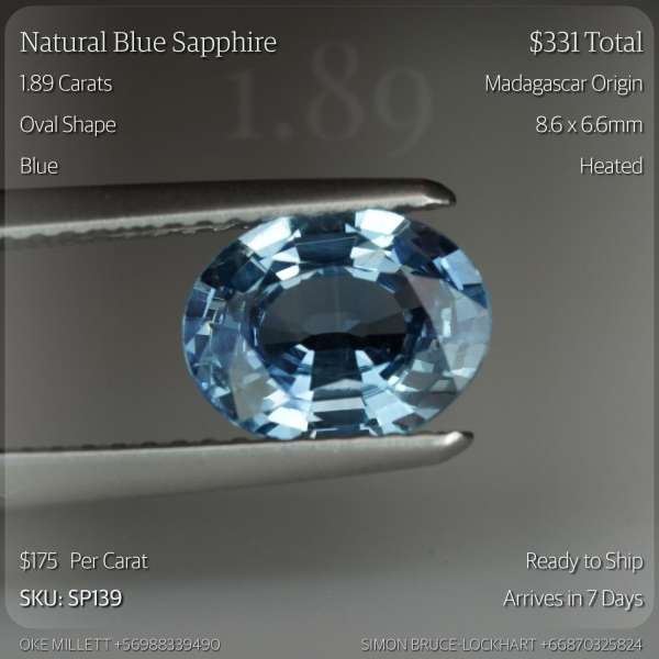 1.89CT Blue Sapphire