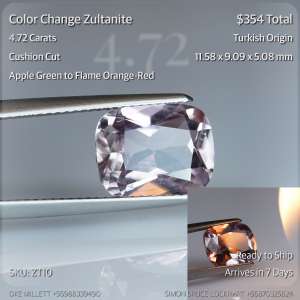 4.72CT Color Change Zultanite