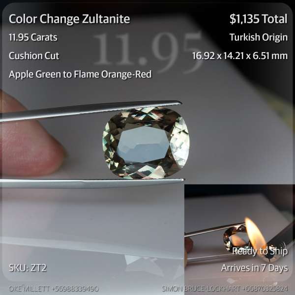 11.95CT Color Change Zultanite